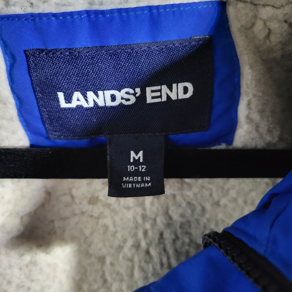Lands' End Kids Husky Expedition Blue Down Winter Sherpa-Lined Jacket, Size M